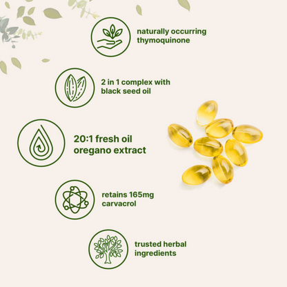 Oregano Oil with Black Seed Oil Softgels